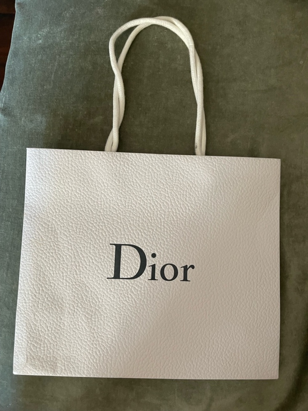 Dior White Tote with Black Logo 10 1/2” x 9” #137